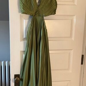 Abercrombie & Fitch Green Pleated Gown